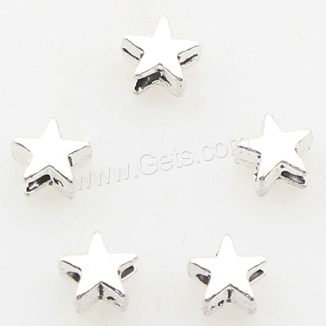 Zinc Alloy Star Beads, plated, more colors for choice, 5x5x3mm, Approx 2500PCs/Bag, Sold By Bag