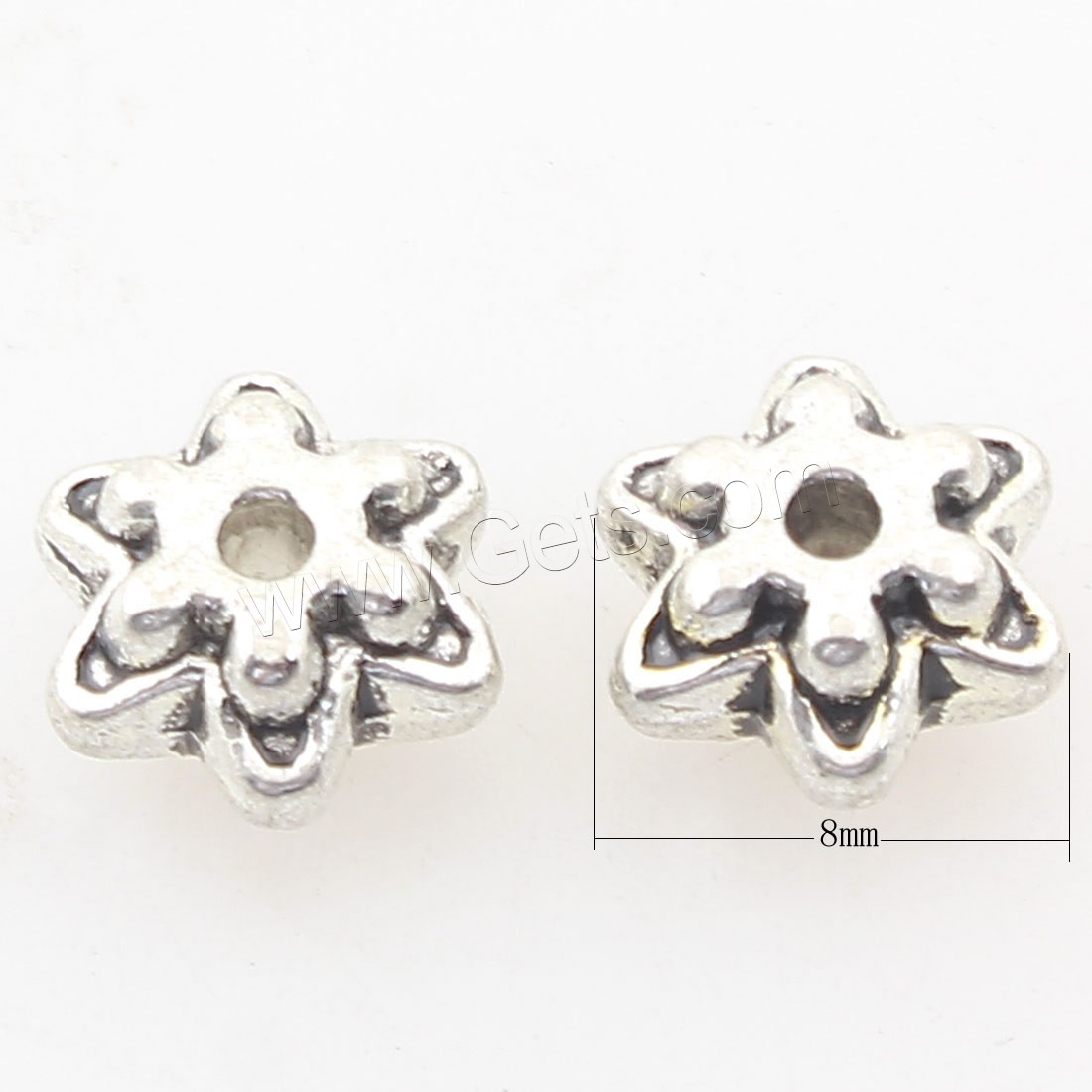 Zinc Alloy Flower Beads, plated, more colors for choice, 8x8mm, Hole:Approx 2mm, Approx 415PCs/Bag, Sold By Bag