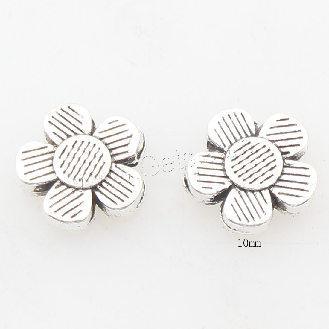 Zinc Alloy Flower Beads, plated, more colors for choice, 10x10x3mm, Hole:Approx 1mm, Approx 415PCs/Bag, Sold By Bag