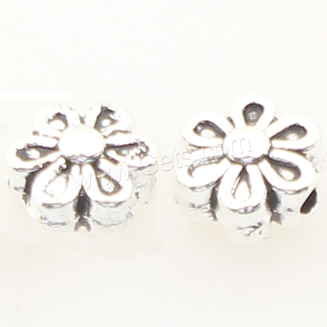 Zinc Alloy Flower Beads, antique silver color plated, 6x6mm, Hole:Approx 1mm, Approx 1190PCs/Bag, Sold By Bag