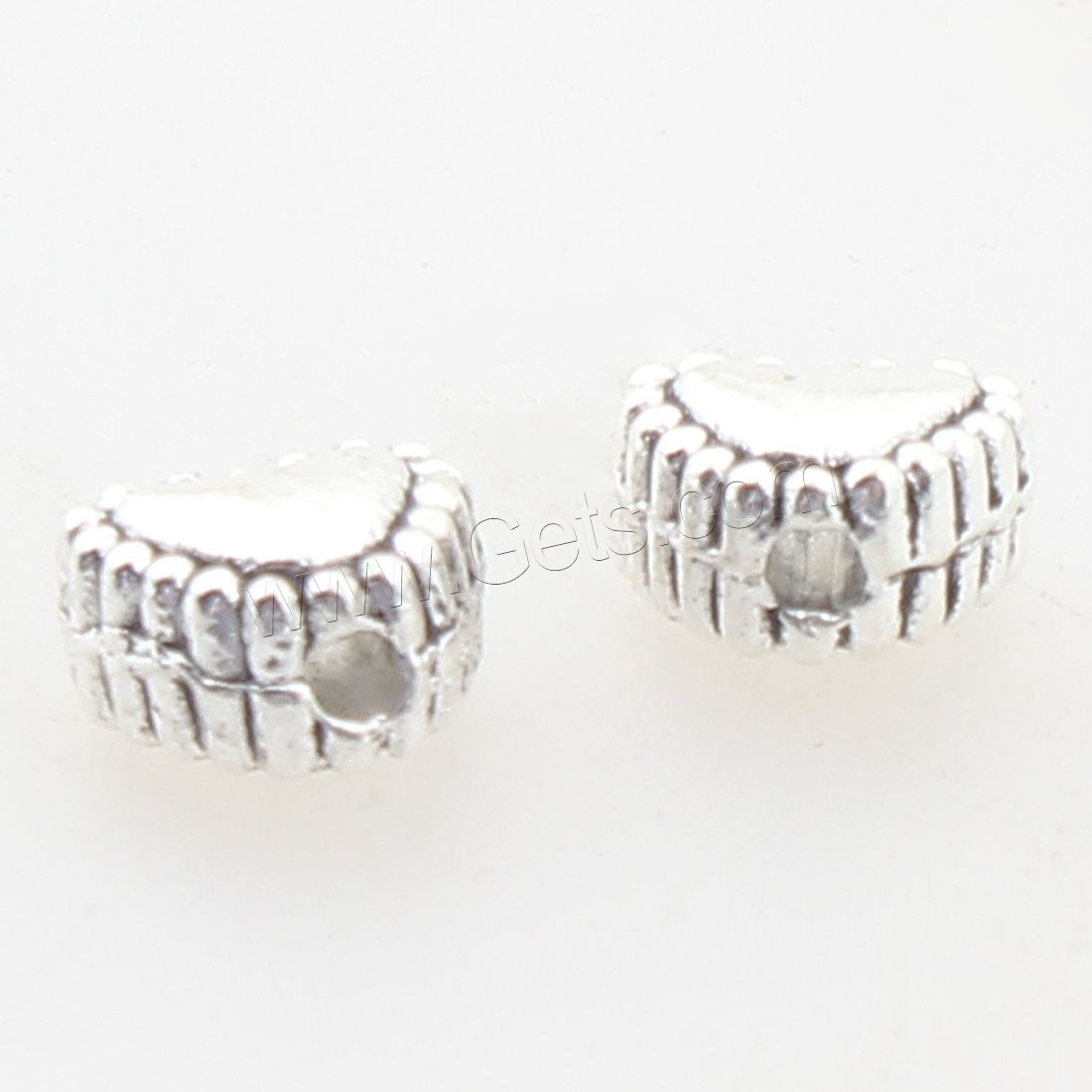 Zinc Alloy Heart Beads, antique silver color plated, 6x5mm, Hole:Approx 1mm, Approx 1110PCs/Bag, Sold By Bag