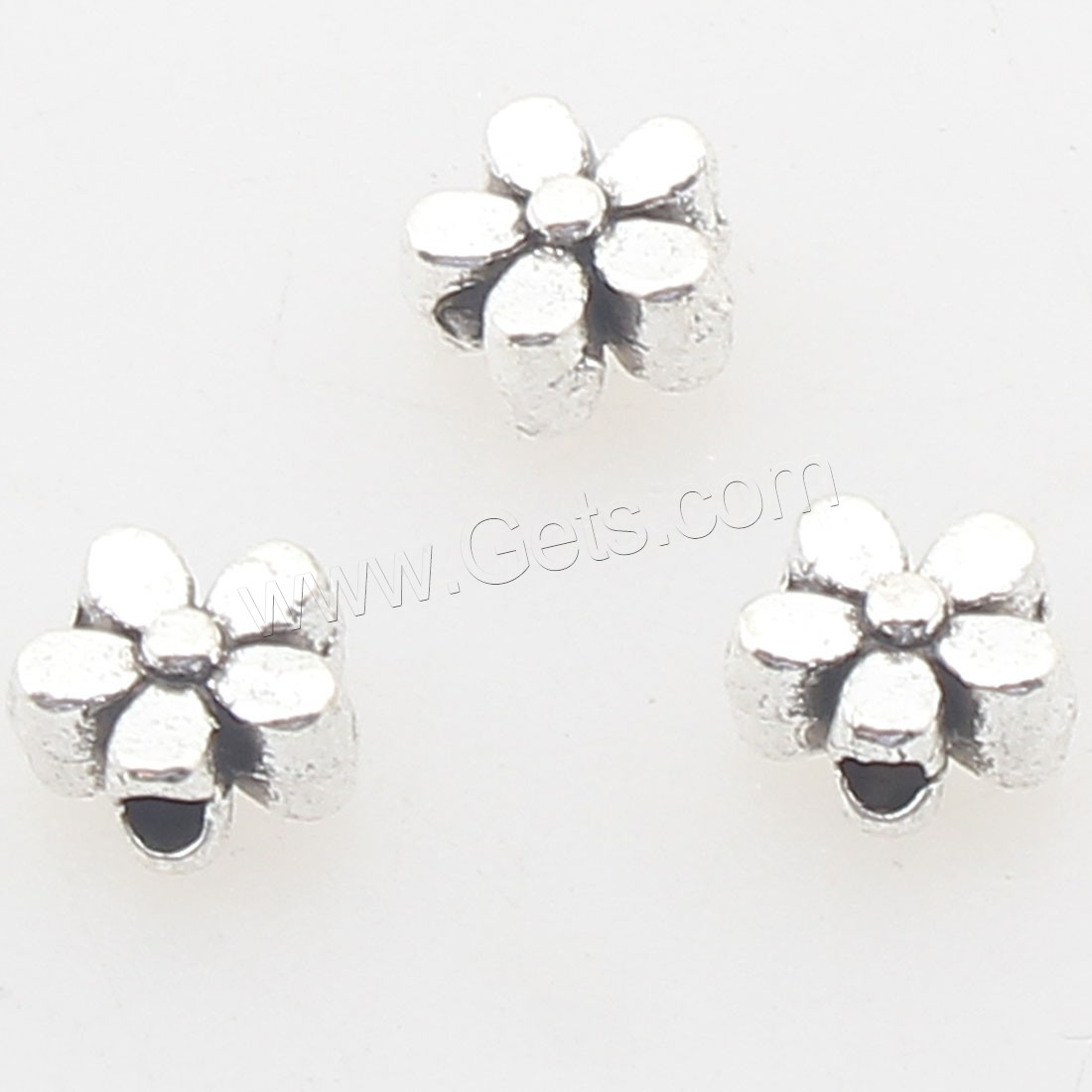 Zinc Alloy Flower Beads, antique silver color plated, more colors for choice, 5x5x3mm, Hole:Approx 1mm, Approx 2270PCs/Bag, Sold By Bag