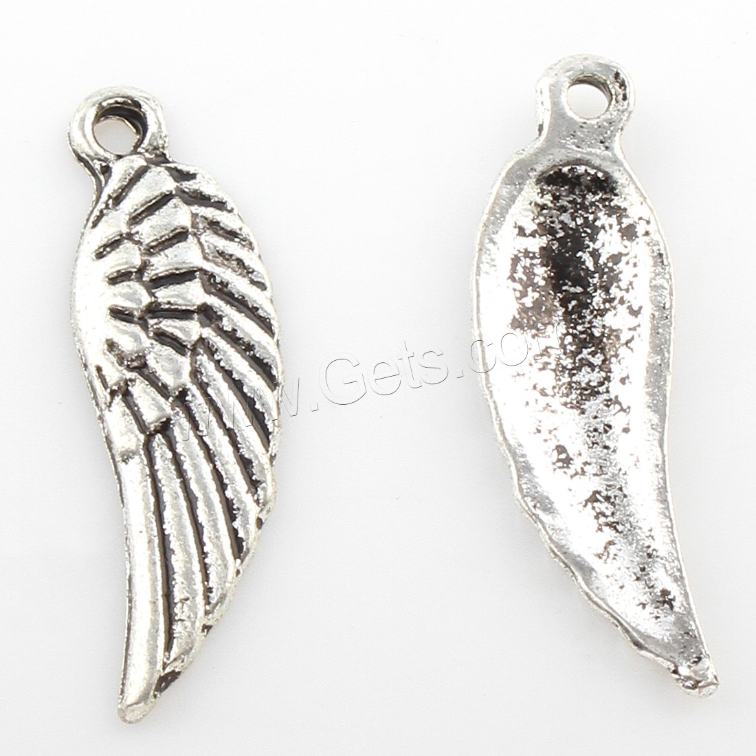 Wing Shaped Zinc Alloy Pendants, plated, more colors for choice, 7x25mm, Hole:Approx 2mm, Approx 499PCs/Bag, Sold By Bag