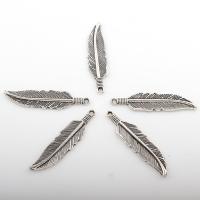 Zinc Alloy Feather Pendants, plated Approx 2mm, Approx 