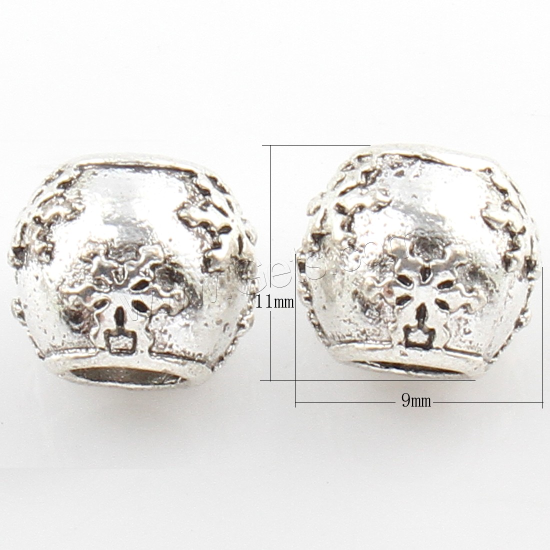 Zinc Alloy Jewelry Beads, plated, more colors for choice, 9x11mm, Hole:Approx 5mm, Approx 136PCs/Bag, Sold By Bag