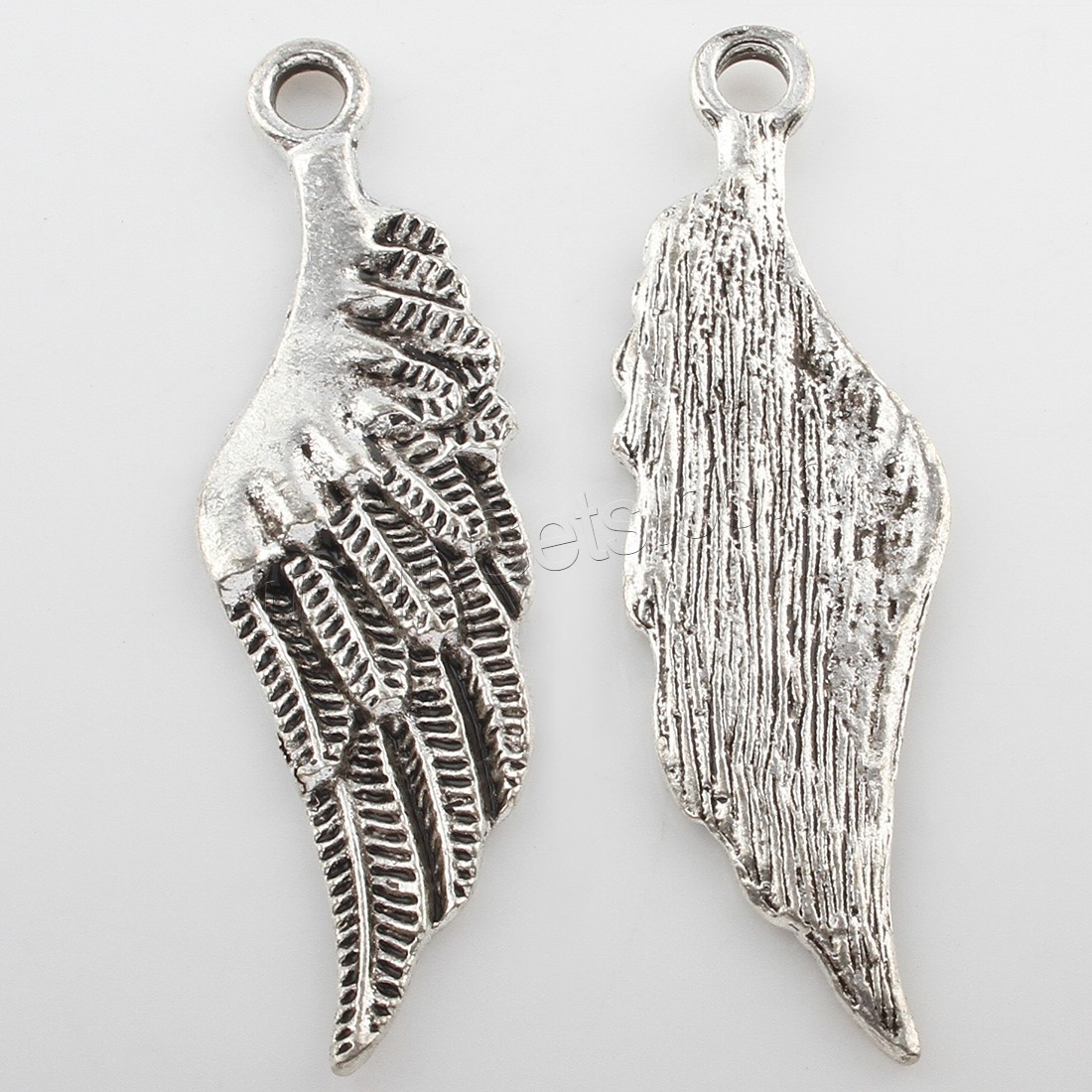 Wing Shaped Zinc Alloy Pendants, plated, more colors for choice, 17x56mm, Hole:Approx 3mm, Approx 86PCs/Bag, Sold By Bag