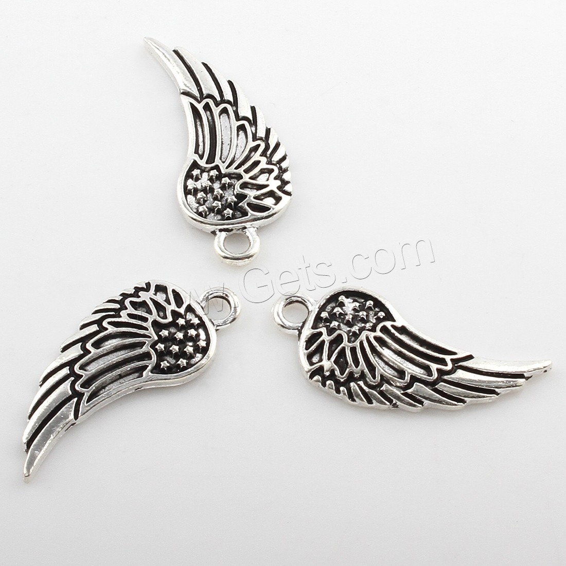 Wing Shaped Zinc Alloy Pendants, plated, more colors for choice, 11x26mm, Hole:Approx 2mm, Approx 311PCs/Bag, Sold By Bag