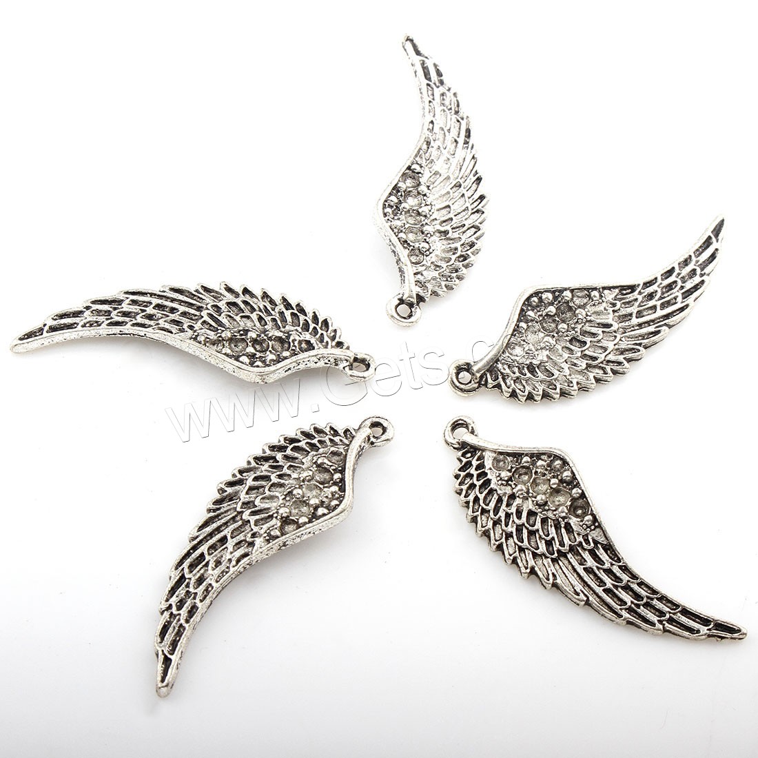 Wing Shaped Zinc Alloy Pendants, plated, more colors for choice, 13x41mm, Hole:Approx 2mm, Approx 160PCs/Bag, Sold By Bag