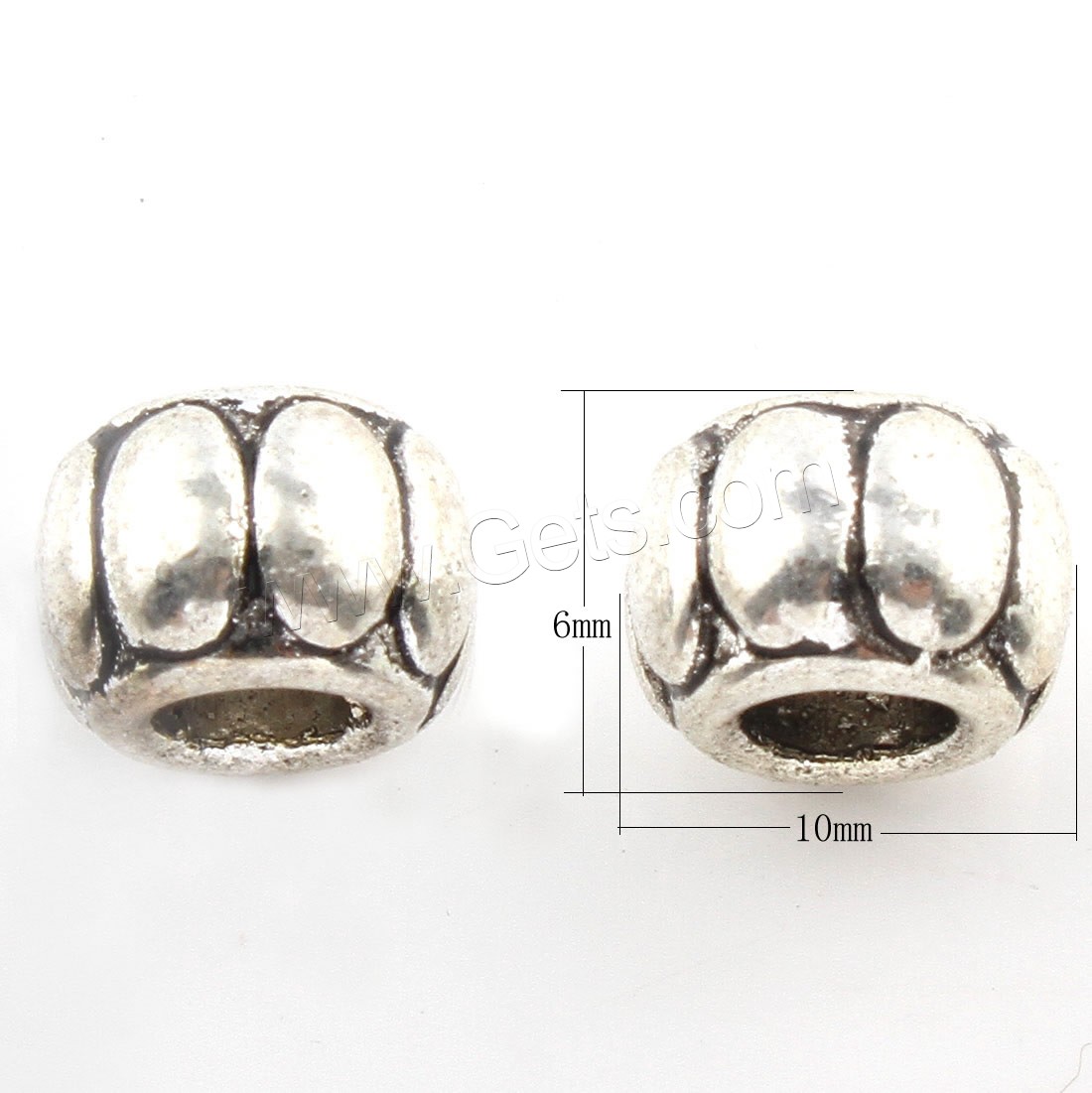 Zinc Alloy Jewelry Beads, plated, more colors for choice, 10x6mm, Hole:Approx 4mm, Approx 292PCs/Bag, Sold By Bag