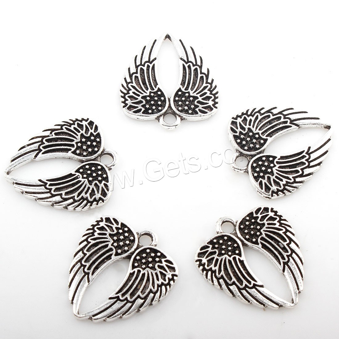 Wing Shaped Zinc Alloy Pendants, plated, more colors for choice, 18x20mm, Hole:Approx 2mm, Approx 249PCs/Bag, Sold By Bag