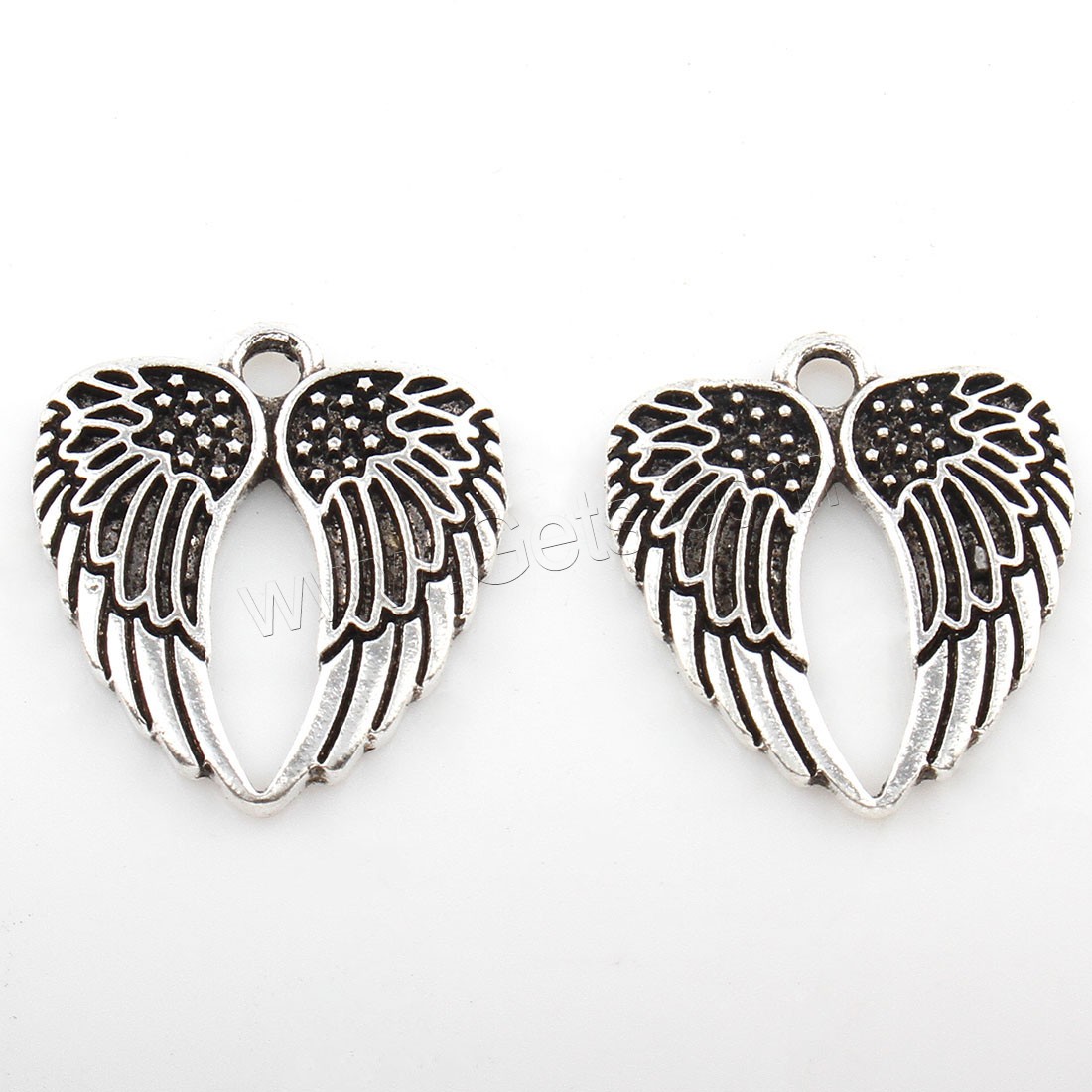 Wing Shaped Zinc Alloy Pendants, plated, more colors for choice, 18x20mm, Hole:Approx 2mm, Approx 249PCs/Bag, Sold By Bag