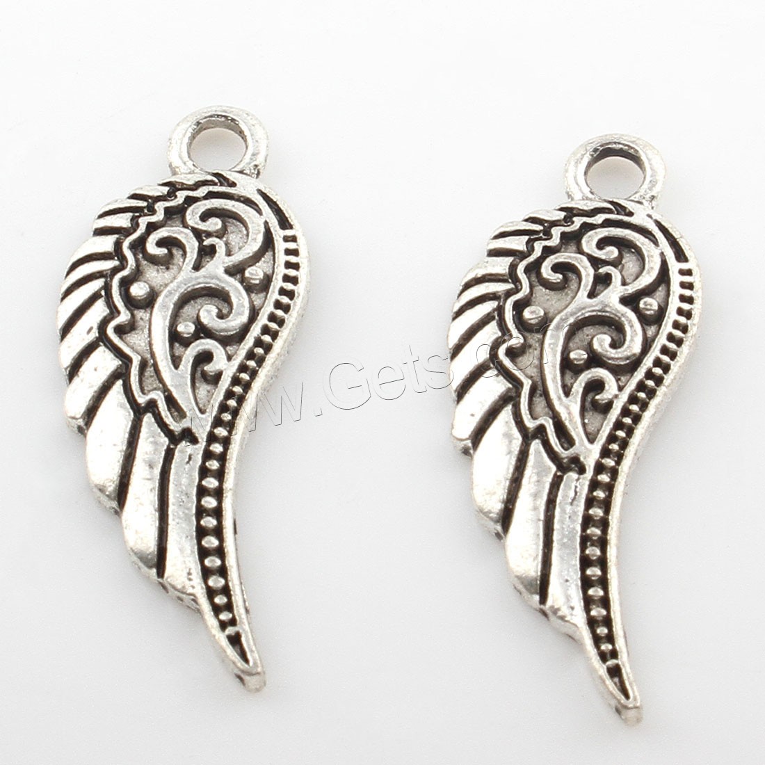Wing Shaped Zinc Alloy Pendants, plated, more colors for choice, 9x27mm, Hole:Approx 2mm, Approx 293PCs/Bag, Sold By Bag