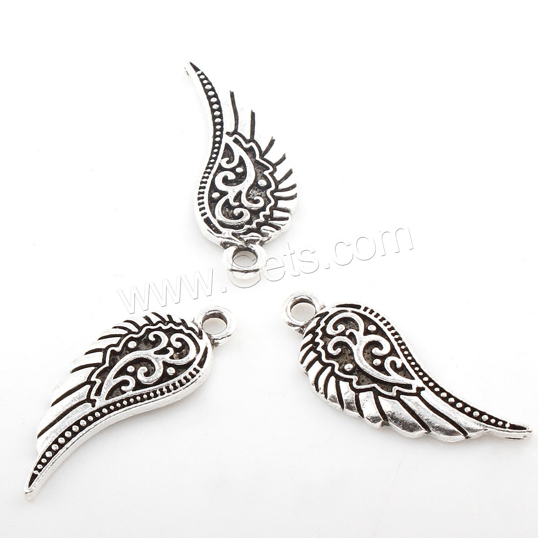 Wing Shaped Zinc Alloy Pendants, plated, more colors for choice, 10x27mm, Hole:Approx 2mm, Approx 310PCs/Bag, Sold By Bag