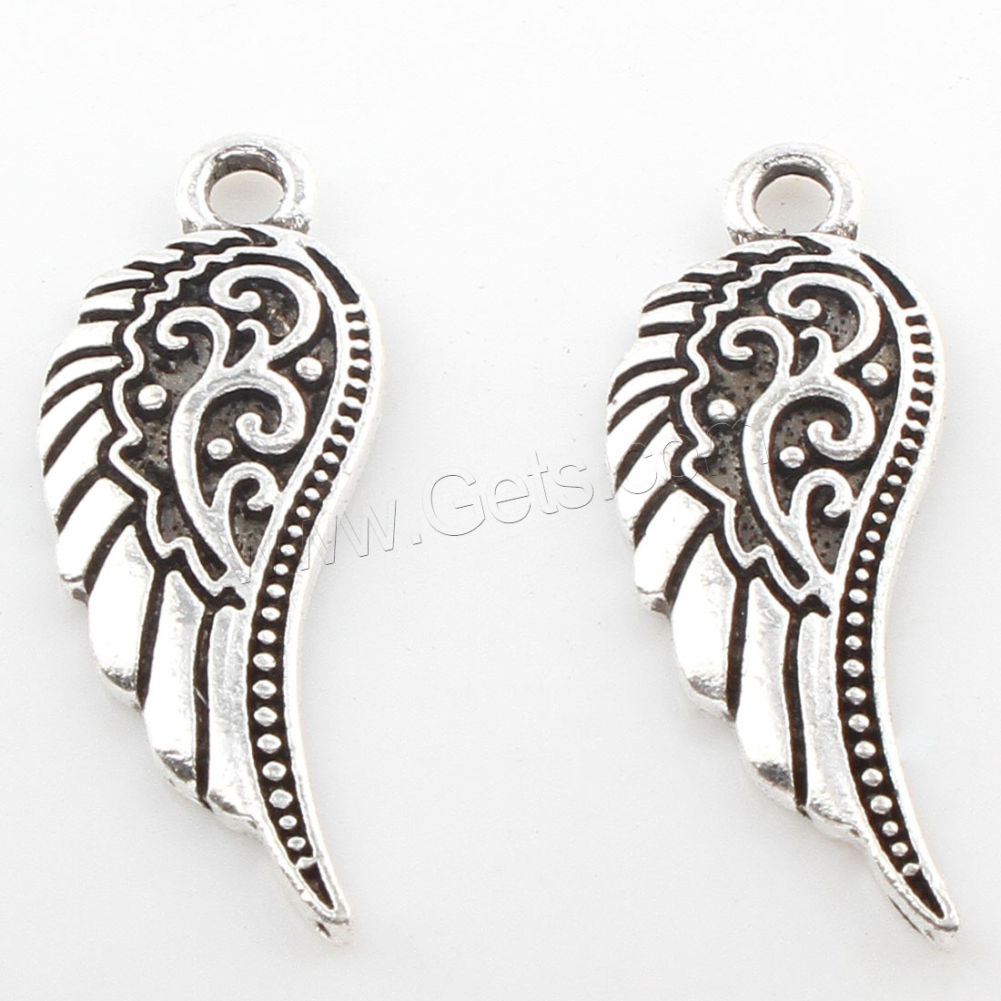 Wing Shaped Zinc Alloy Pendants, plated, more colors for choice, 10x27mm, Hole:Approx 2mm, Approx 310PCs/Bag, Sold By Bag