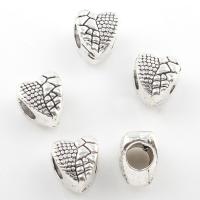 Zinc Alloy Heart Beads, antique silver color plated Approx 4mm, Approx 