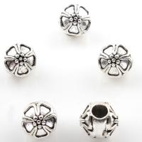 Zinc Alloy Flower Beads, antique silver color plated Approx 4mm, Approx 