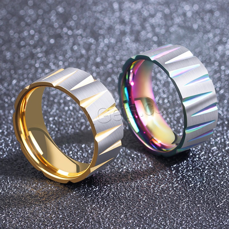 Anillo de dedo de acero Titanium de, Partículas de acero, Donut, chapado, diverso tamaño para la opción & para hombre, más colores para la opción, 9mm, 2mm, tamaño:7-11, Vendido por UD