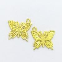 Zinc Alloy Animal Pendants, Butterfly, gold color plated, hollow Approx 2mm 