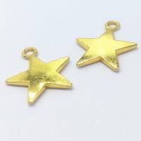 Цинкового сплава звезда кулон, цинковый сплав, Звезда, плакирован золотом отверстие:Приблизительно 2mm, 100ПК/сумка, продается сумка