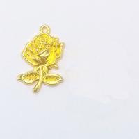 Zinc Alloy Flower Pendants, Rose, gold color plated Approx 2mm 