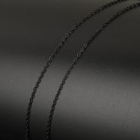 Acero inoxidable Cadena Oval, con carrete de plástico, negro, 2.5x1.5x0.2mm, aproximado 20m/Carrete, Vendido por Carrete