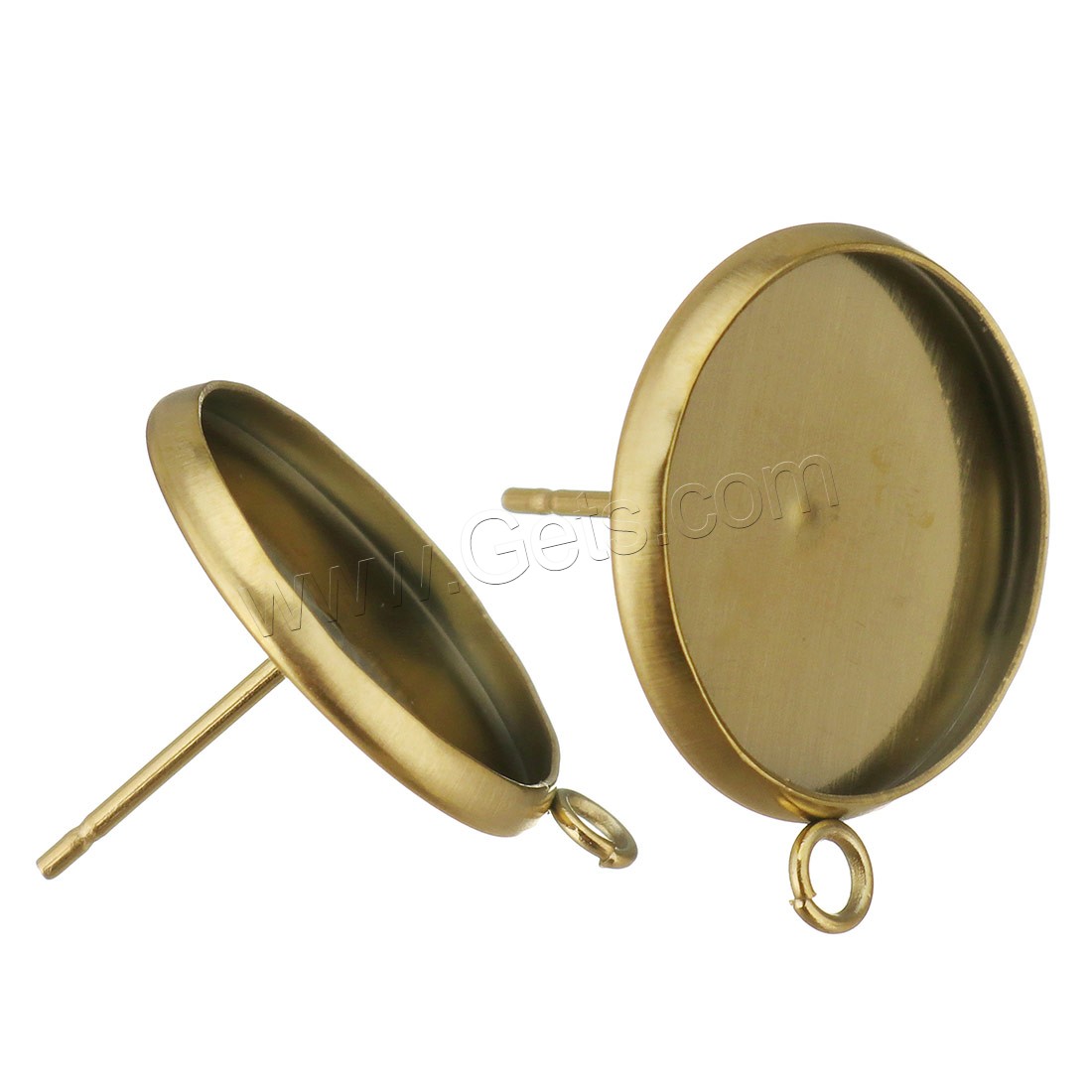 Edelstahl Ohrring Stecker, plattiert, mit Schleife & Weitere Größen für Wahl, keine, Bohrung:ca. 2mm, verkauft von PC