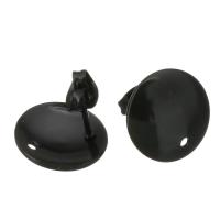 Edelstahl Ohrring Stecker, mit Schleife, schwarz, 13mm, Bohrung:ca. 1.5mm, verkauft von PC