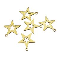 Brass Star Pendants, hollow, gold Approx 1.5mm 