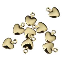 Componetes de Metal para Pendientes, Corazón, dorado, 8.5x11.5x2.5mm, agujero:aproximado 1.5mm, Vendido por UD