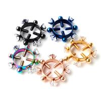 Stainless Steel Nipple Ring, 316 Stainless Steel, Adjustable & Unisex & with cubic zirconia 5MM*1.6 