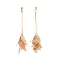 Zinc Alloy Drop Earring, Leaf, plated, for woman 82*21mm 