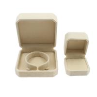 Multifunctional Jewelry Box, Velveteen, with Cardboard, 2 pieces, beige, 90*40mm,50*60*40mm 