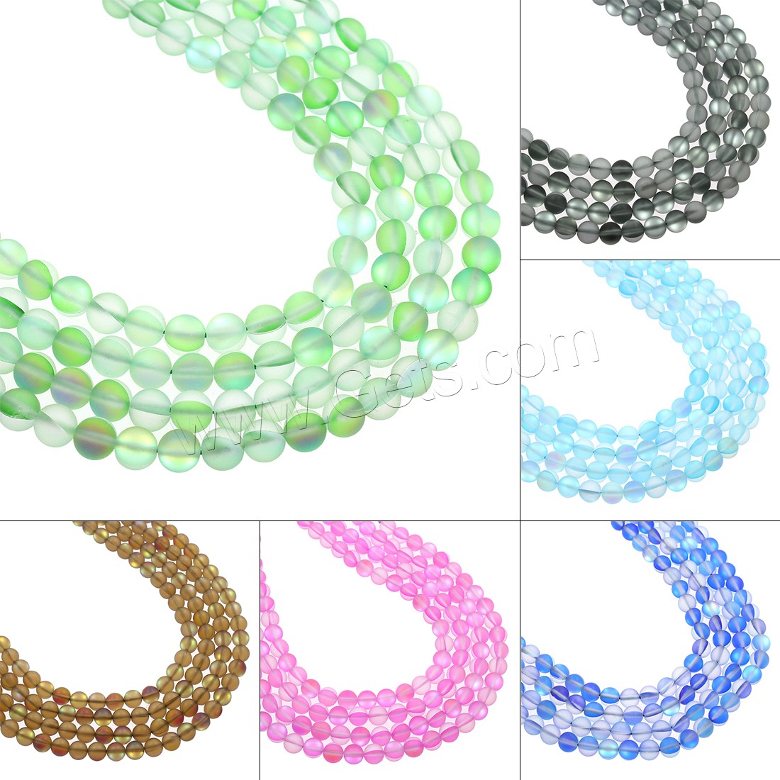Imitation Gemstone Glass Beads, Round, different size for choice, more colors for choice, Sold By Strand