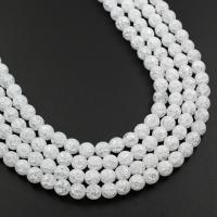 Natürliche Crackle Achat Perlen, Flachen Achat, rund, verschiedene Größen vorhanden, zwei verschiedenfarbige, verkauft von Strang