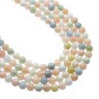 Morganit Perlen, rund, verschiedene Größen vorhanden, gemischte Farben, verkauft von Strang