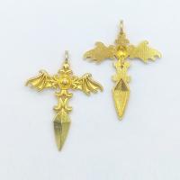 Zinc Alloy Cross Pendants, gold color plated Approx 2mm 