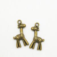 Pendentifs animaux en alliage de zinc, gazelle, Plaqué de couleur de bronze antique Environ 2mm Vendu par sac