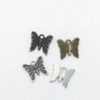Zinklegierung Tier Anhänger, Schmetterling, plattiert, keine, 15x14x1.2mm, Bohrung:ca. 2mm, 100PCs/Tasche, verkauft von Tasche