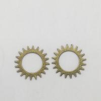 aleación de zinc Fornituras, rueda de engranaje, chapado en color bronce antiguo, 21x21x0.9mm, agujero:aproximado 10mm, 100PCs/Bolsa, Vendido por Bolsa