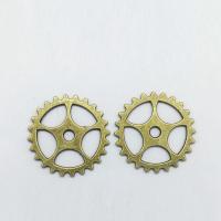 aleación de zinc Fornituras, rueda de engranaje, chapado en color bronce antiguo, 25x25x1.1mm, 100PCs/Bolsa, Vendido por Bolsa