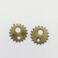 aleación de zinc Fornituras, rueda de engranaje, chapado en color bronce antiguo, 20x20x1.2mm, 100PCs/Bolsa, Vendido por Bolsa