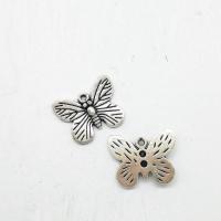 Pendentifs animaux en alliage de zinc, papillon, Plaqué de couleur d'argent Environ 2mm Vendu par sac