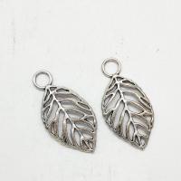 Zinc Alloy Leaf Pendants, antique silver color plated, hollow Approx 2mm 