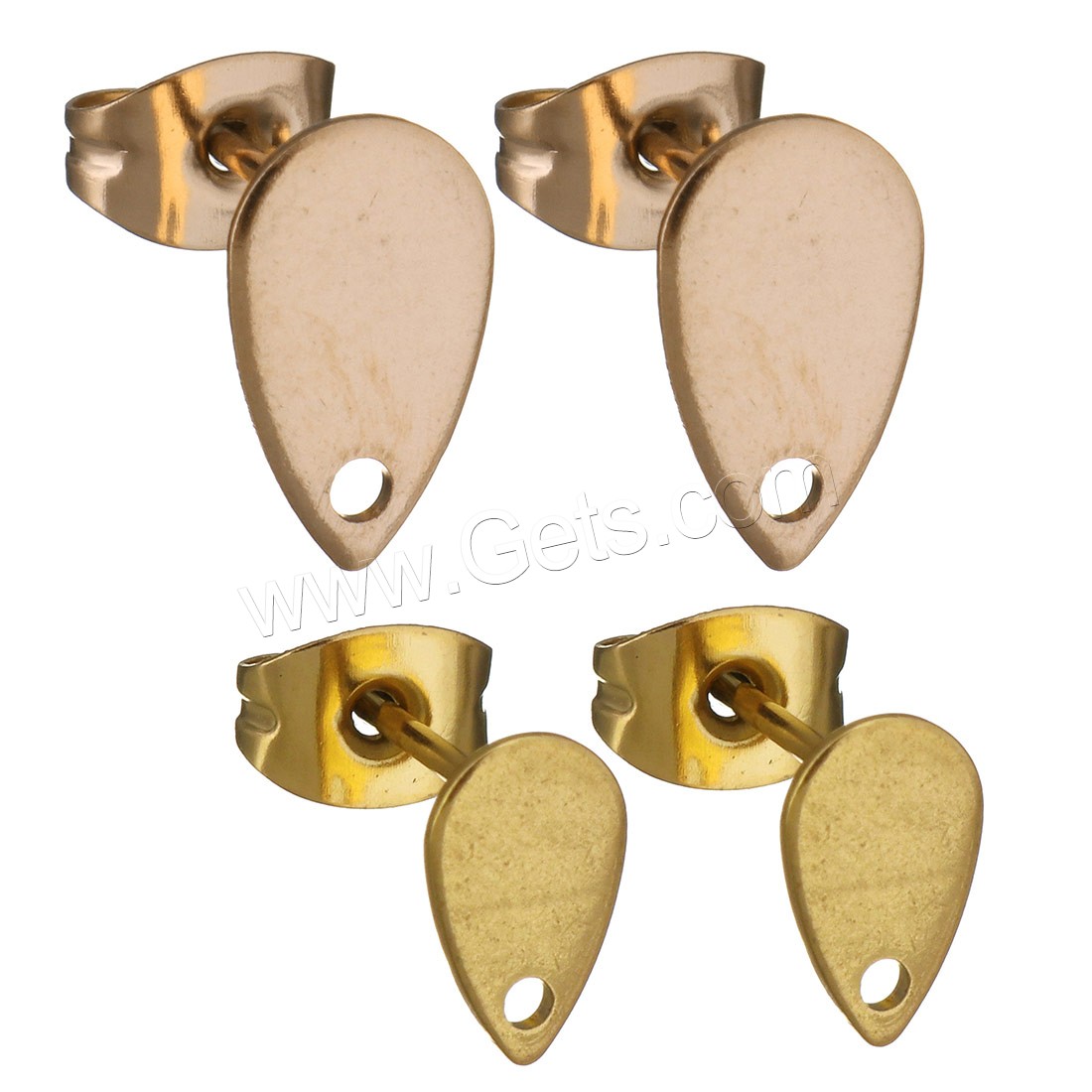 Edelstahl Ohrring Stecker, mit Schleife & Weitere Größen für Wahl, keine, Bohrung:ca. 1mm, verkauft von PC