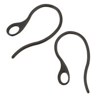 Crochet en acier inoxydable pour boucle d'oreille, noir 1mm Environ Vendu par PC