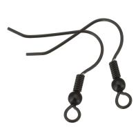 Crochet en acier inoxydable pour boucle d'oreille, noir Environ 2mm, Vendu par PC