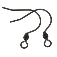 Crochet en acier inoxydable pour boucle d'oreille, noir Environ 2mm, Vendu par PC