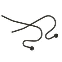 Crochet en acier inoxydable pour boucle d'oreille, noir Vendu par PC