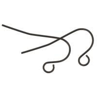 Stainless Steel Hook Earwire, with loop, black Approx 2.5mm 