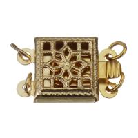 Медно-золото Ожерелье Весна Застежка, 14K позолоченный, двойное отверстие, 8.5mm, отверстие:Приблизительно 1.5mm, продается PC